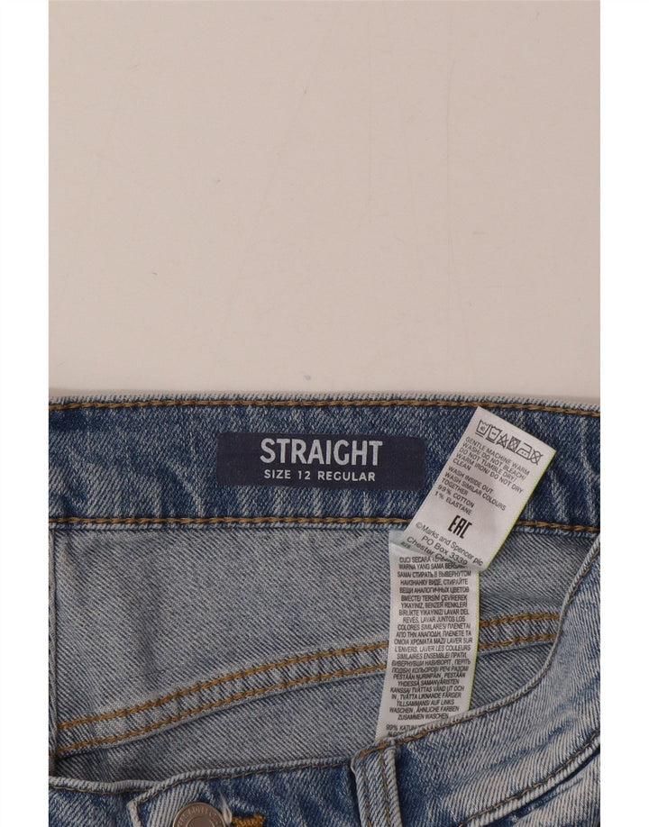 Marks & Spencer Damen Regular Straight Jeans UK 12 Medium W30 L25 Blau