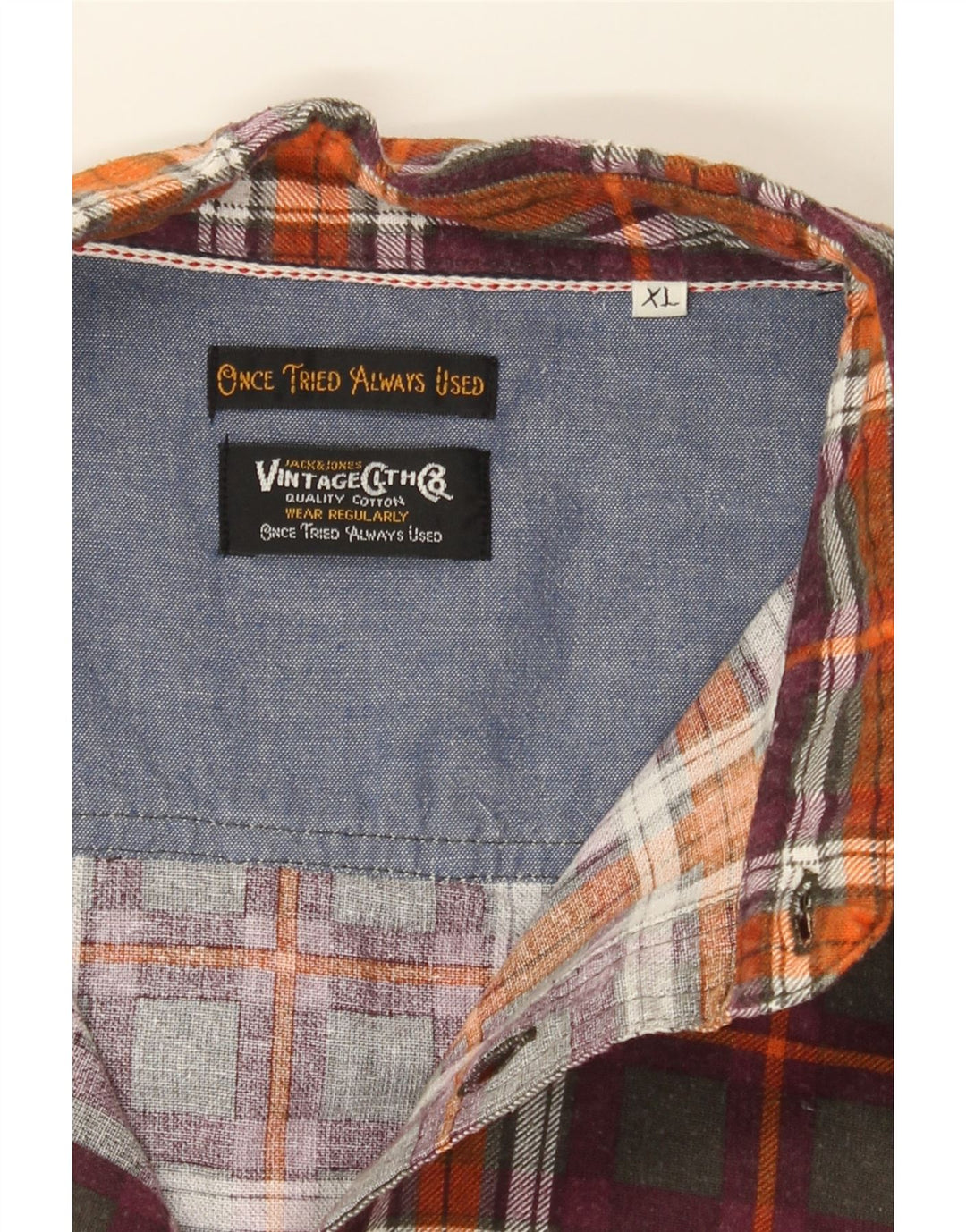 JACK & JONES Mens Flannel Shirt XL Multicoloured Check Cotton Vintage Jack & Jones and Second-Hand Jack & Jones from Messina Hembry 