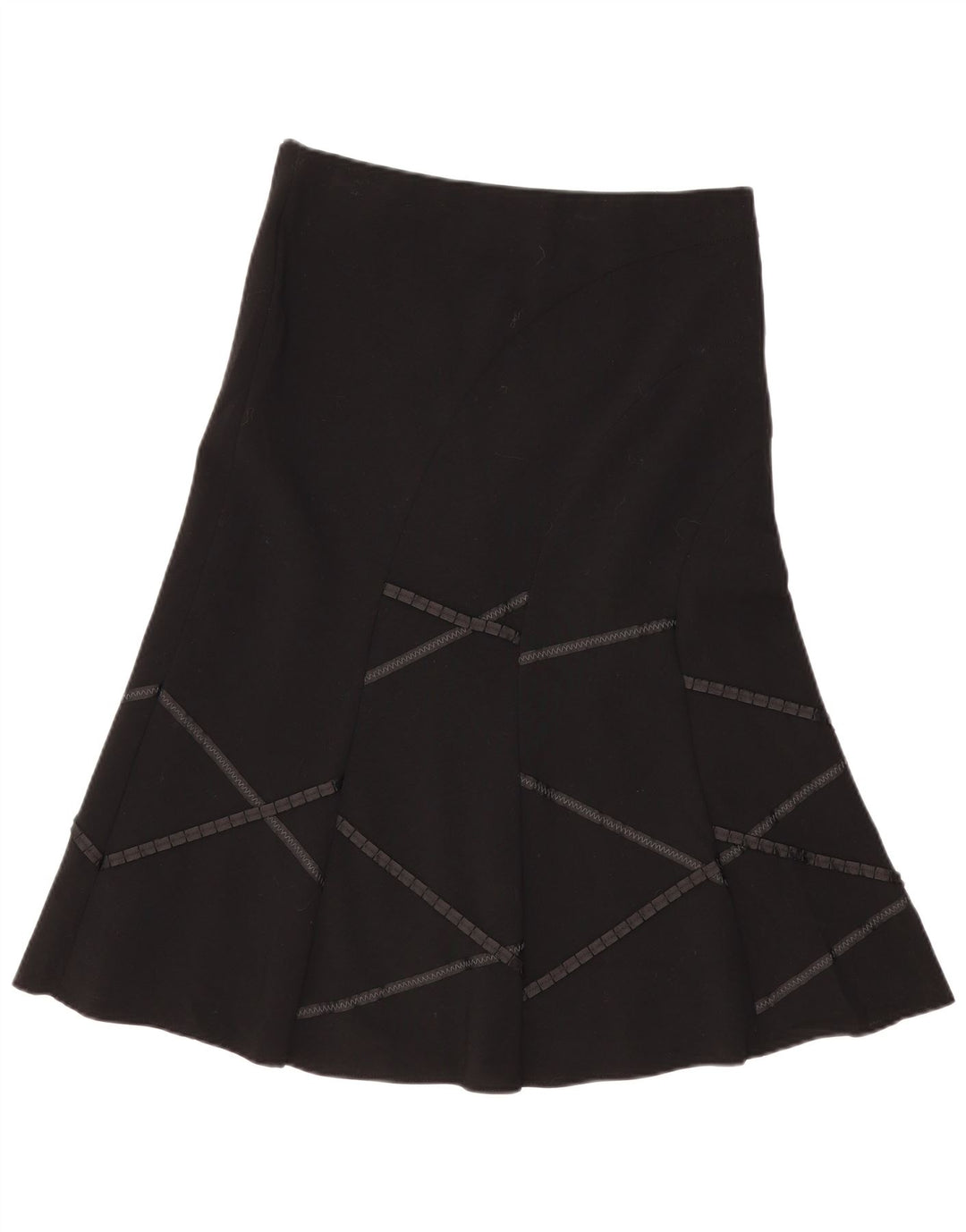 Marks & Spencer Damen A-Linienrock UK 12 Medium W34 Schwarz Geometrisch
