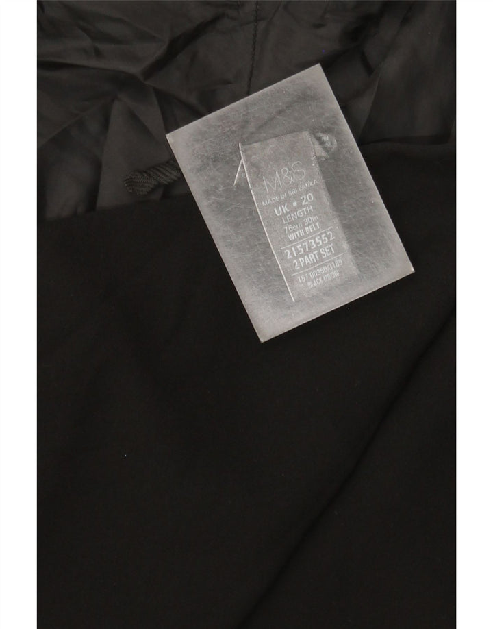 Marks & Spencer Damen A-Linienrock UK 20 2XL W40 Schwarz Polyester