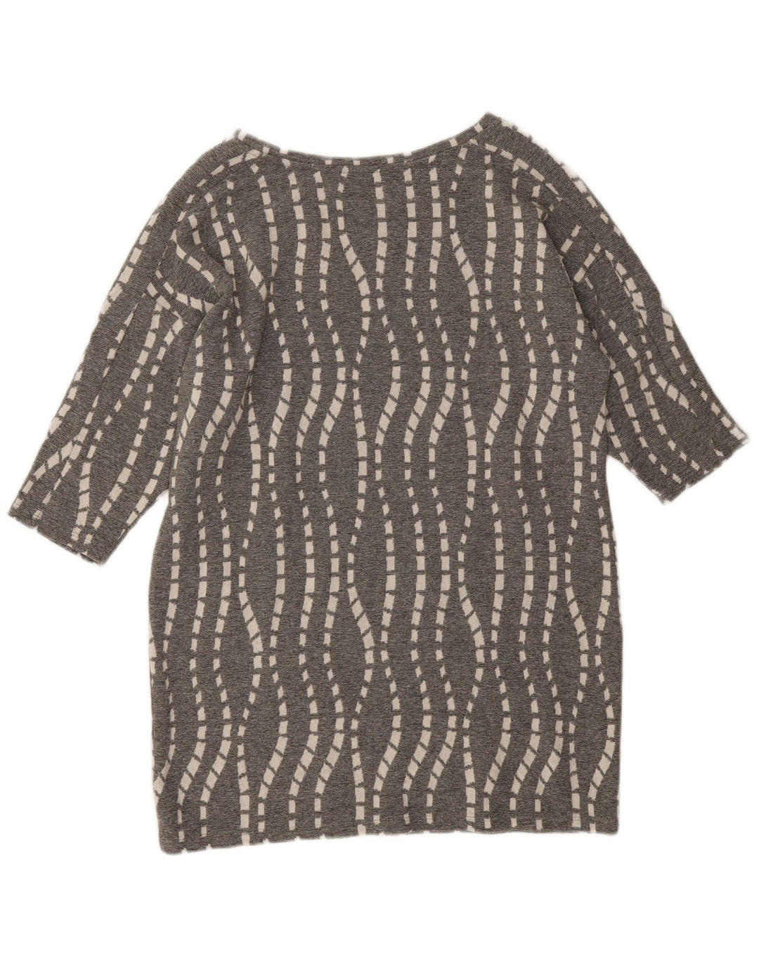 Zara Damen Tunika-Oberteil UK 16 Large Grau Chevron