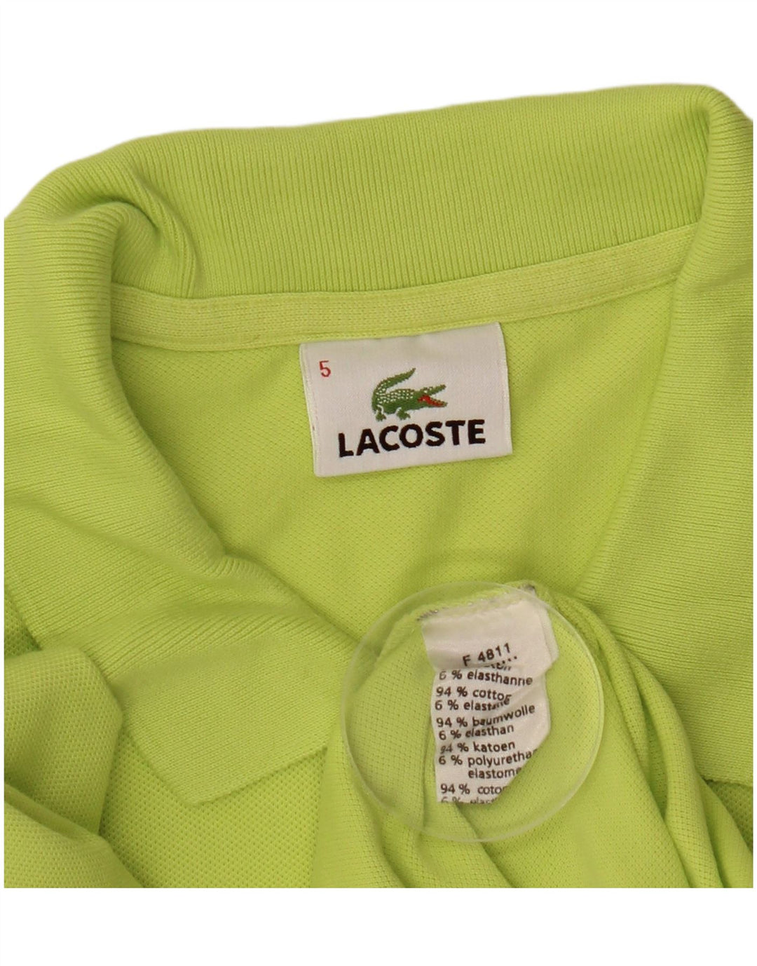 LACOSTE Herren-Poloshirt, Größe 5, große grüne Baumwolle