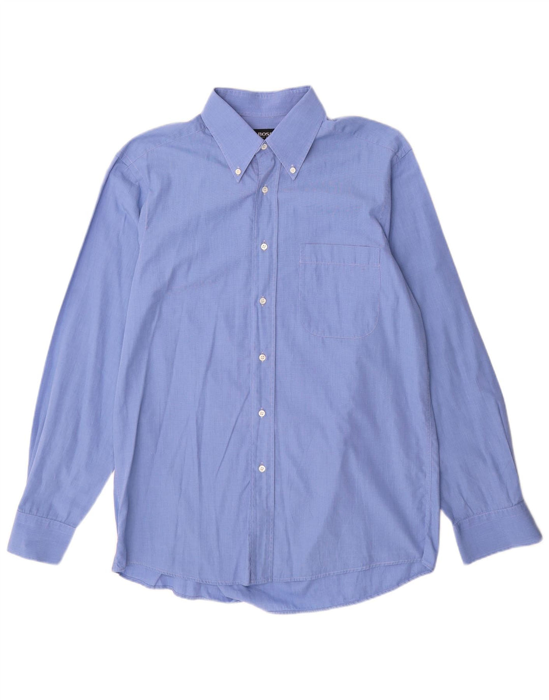 Hugo Boss Herrenhemd Größe 16 1/2 42 Große blaue Baumwolle