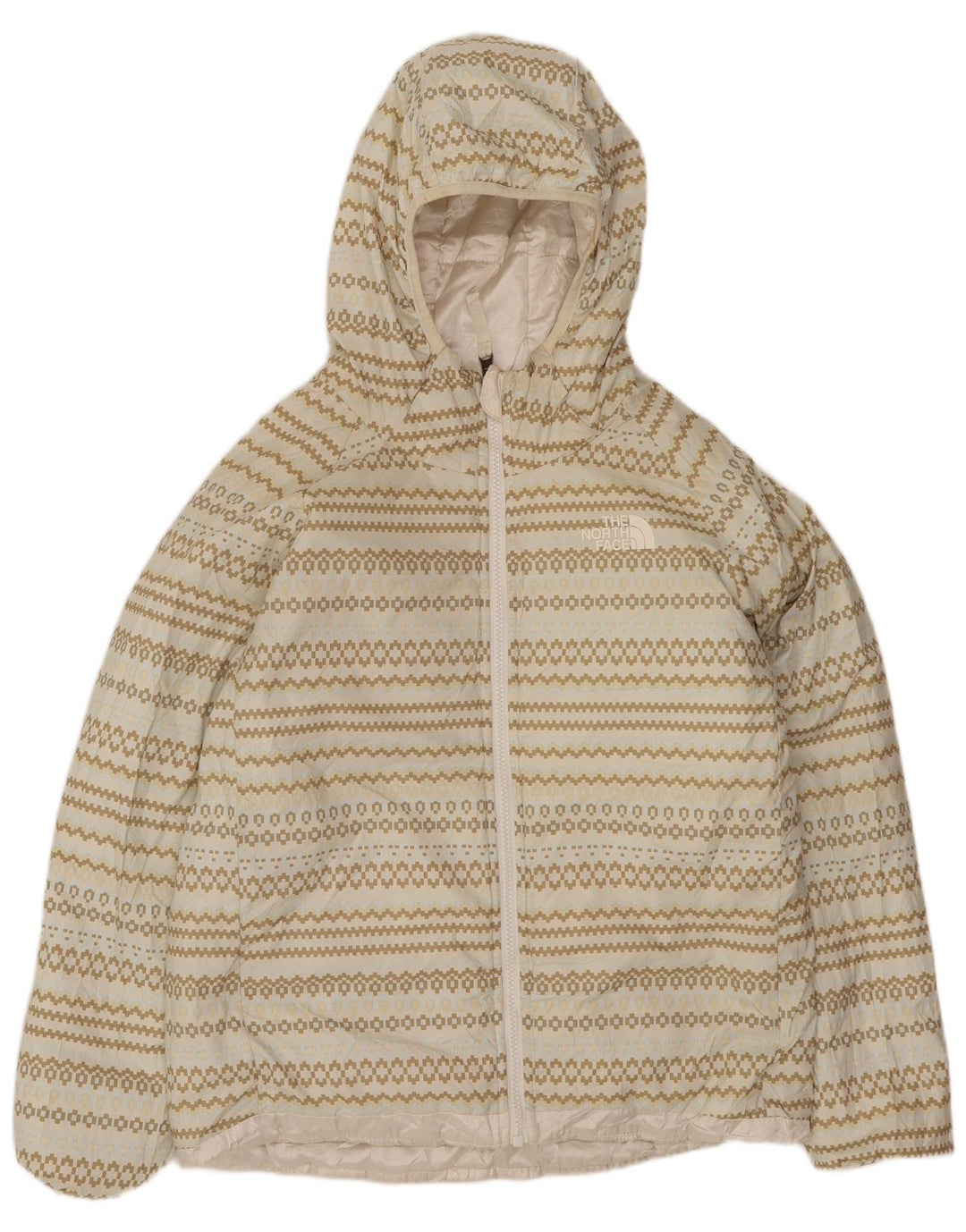 Wattierte Jacke für Mädchen von The North Face, 11–12 Jahre, Größe L, gebrochenes Weiß, Polyester