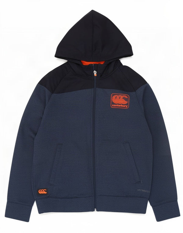 Canterbury Jungen-Kapuzenpullover mit grafischem Reißverschluss, 9–10 Jahre, Marineblau, Farbblock
