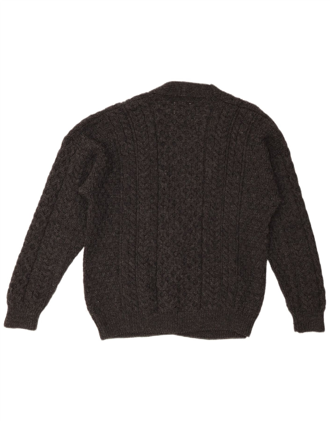 VINTAGE Herren Strickjacke Mittelgraue Schurwolle