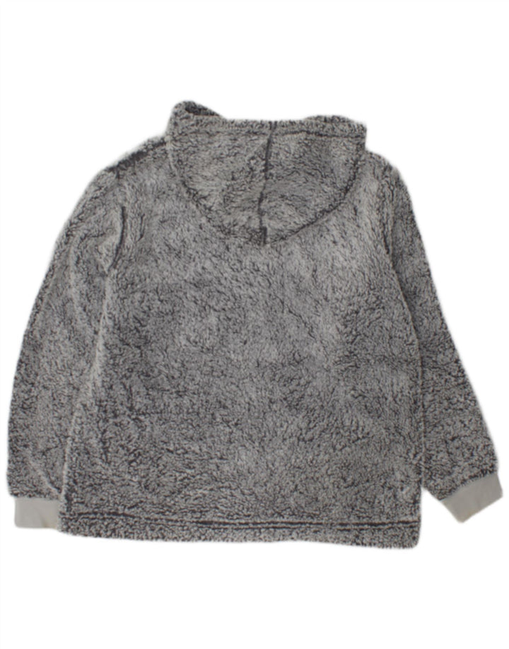 John Lewis Damen-Fleecepullover mit Kapuze, UK 14, Mittelgrau, Polyester