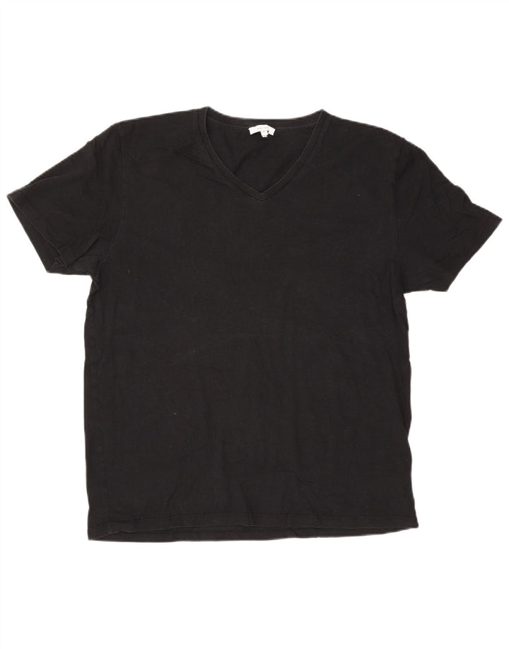 Reiss Herren T-Shirt Top XL Schwarz Baumwolle