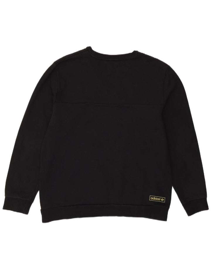 Adidas Herren Sweatshirt Pullover Large Schwarz Colourblock Baumwolle