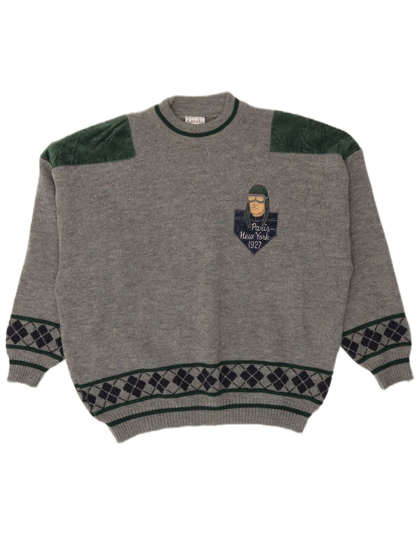 Angelo Litrico Herren-Pullover mit Rundhalsausschnitt, EU 56/58, 2XL, Grau