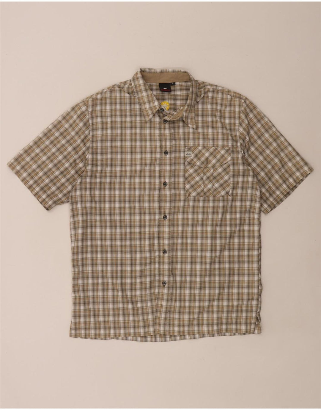 MC Kinley Herren Kurzarmhemd Medium Khaki Check Polyester