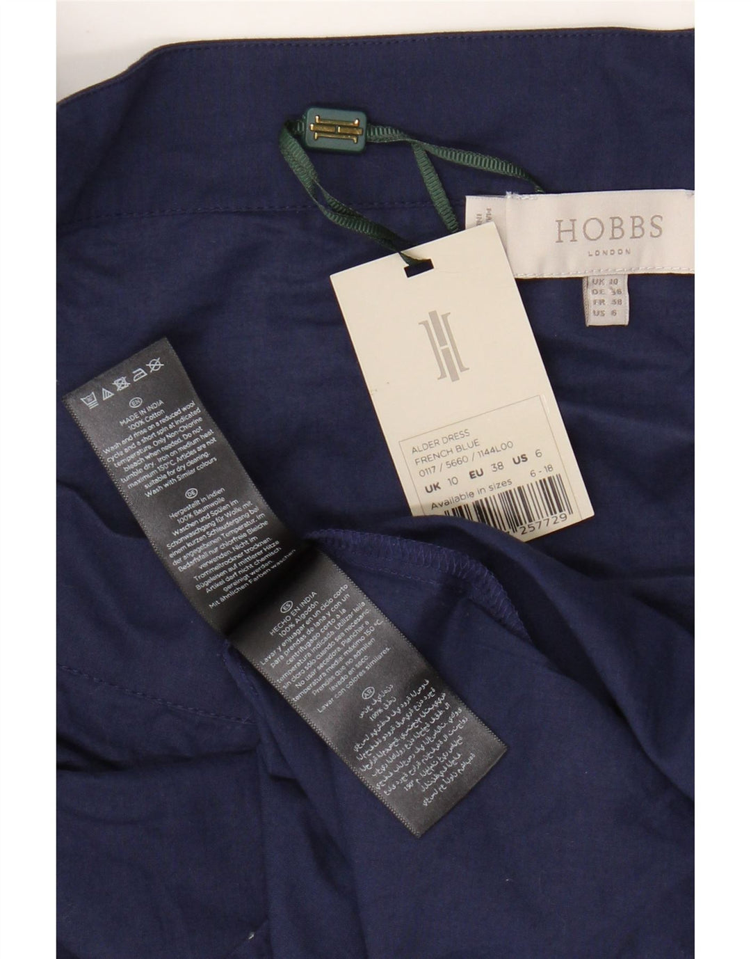 HOBBS Übergroßes, schulterfreies Damenkleid, Gr. 10, Größe S, Marineblau mit Blumenmuster