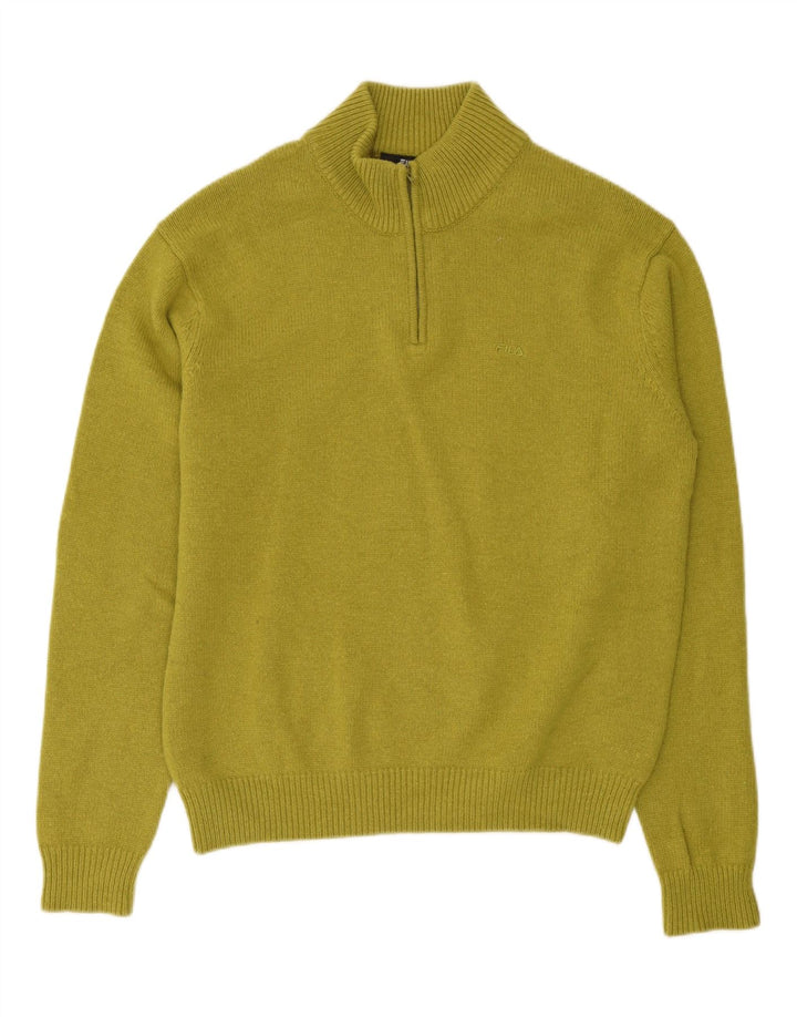 Fila Herren-Pullover mit Reißverschluss, XL, Khaki, Wolle