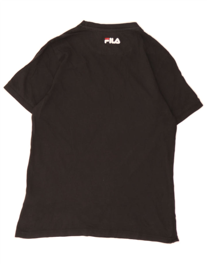 FILA Mens Graphic T-Shirt Top Small Black Cotton Vintage Fila and Second-Hand Fila from Messina Hembry 