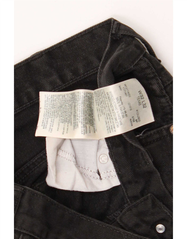 Wrangler Herren Texas Straight Jeans W32 L32 Schwarze Baumwolle