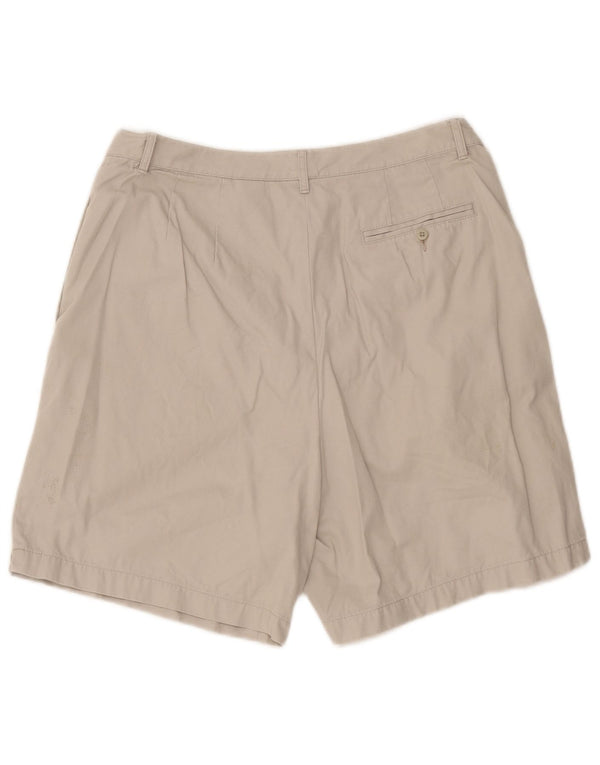 Eddie Bauer Damen-Chinoshorts mit hoher Taille, US 12, Größe L, W32, beige Baumwolle