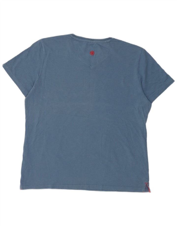 Fat Face Herren-T-Shirt mit Grafik, Größe L, aus blauer Baumwolle