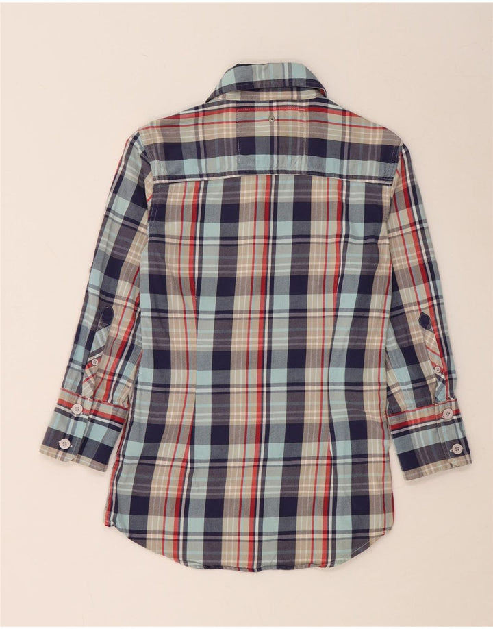 SUPERDRY Flanellhemd für Damen, UK 10, Größe S, blau kariert, Baumwolle