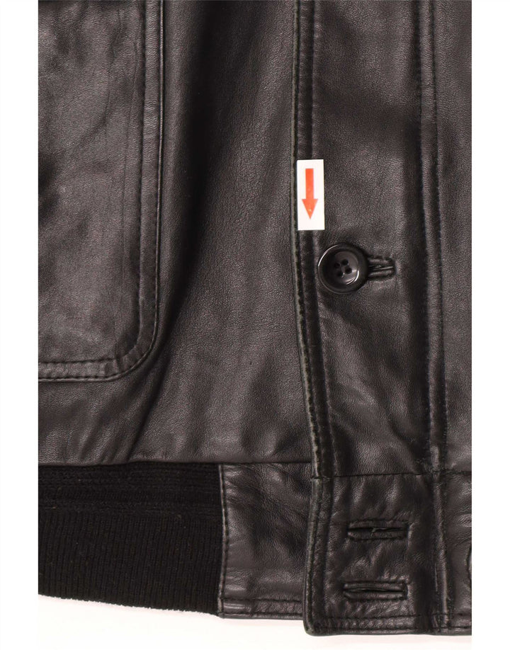 Fusaro Herren Lederjacke IT 48 Medium Schwarz