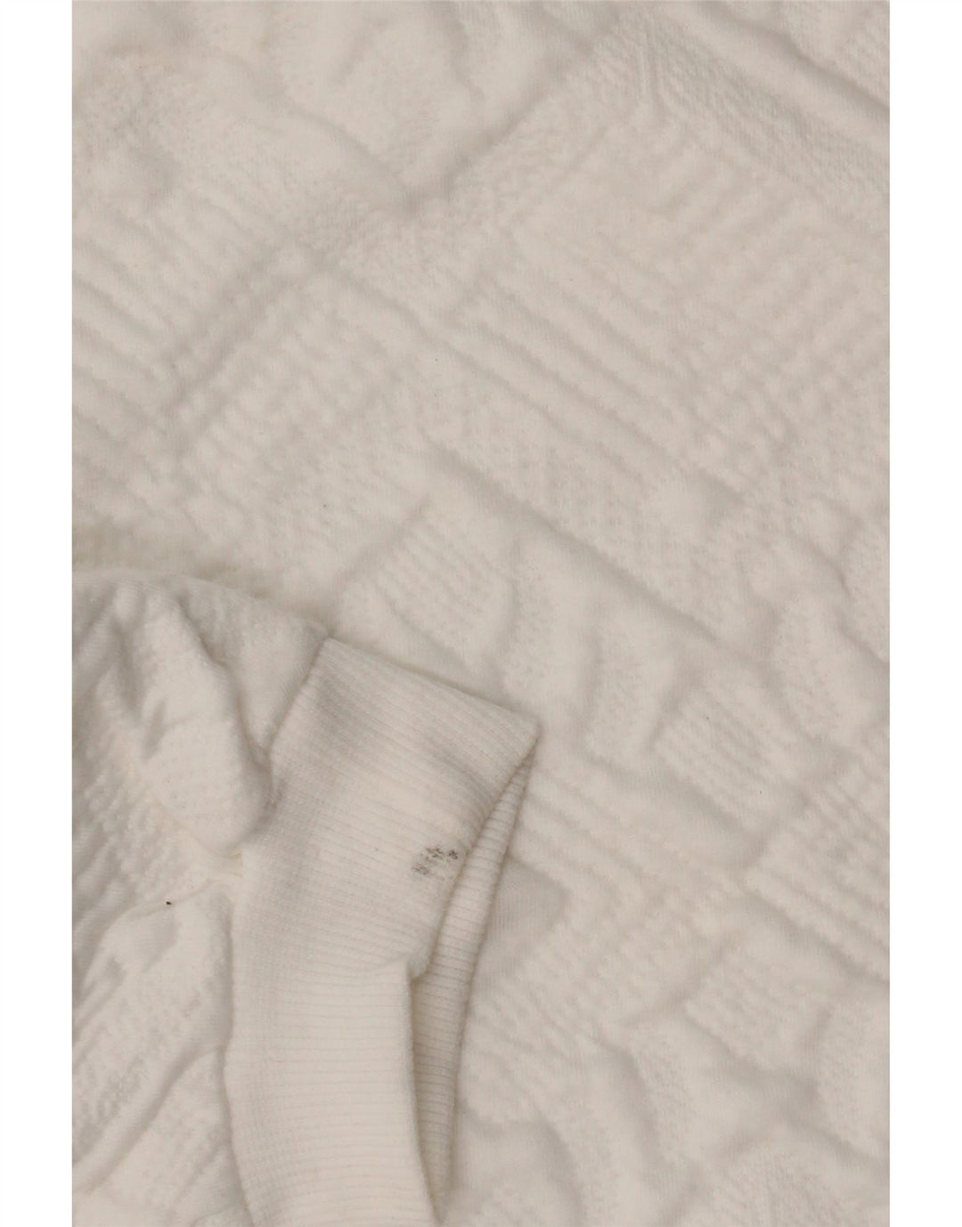 Zara Damen Crop Oversized Sweatshirt Pullover UK 10 Small Weiß Geometrisch