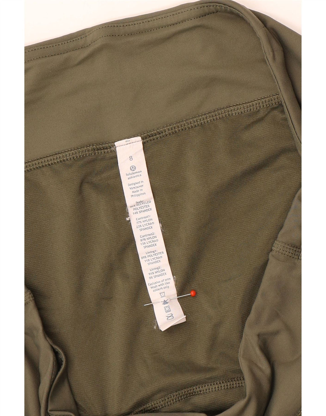 LULULEMON Damen Sportshorts UK 8 Small Khaki Camouflage Polyester