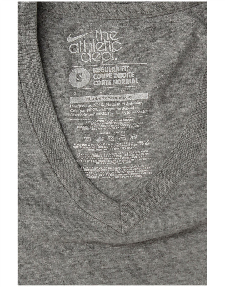 Nike Herren-T-Shirt mit normaler Passform, klein, grau gefleckte Baumwolle
