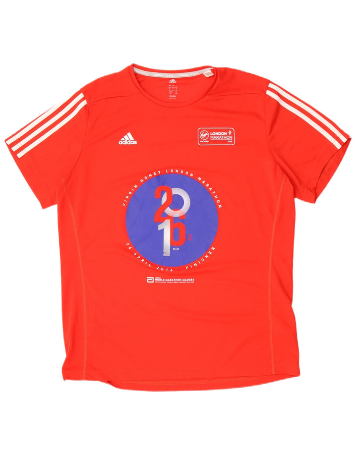 Adidas Herren Climalite Graphic T-Shirt Top Großes rotes Polyester