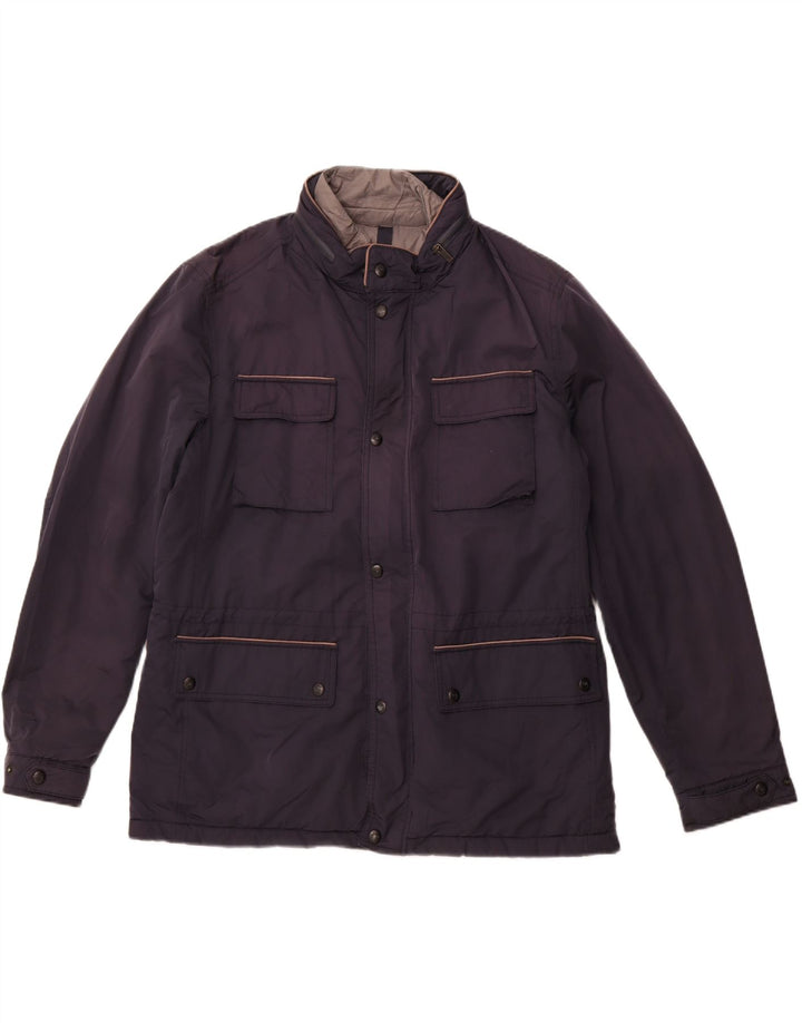 MASSIMO DUTTI Herren-Utility-Jacke UK 44 2XL Marineblaues Polyester