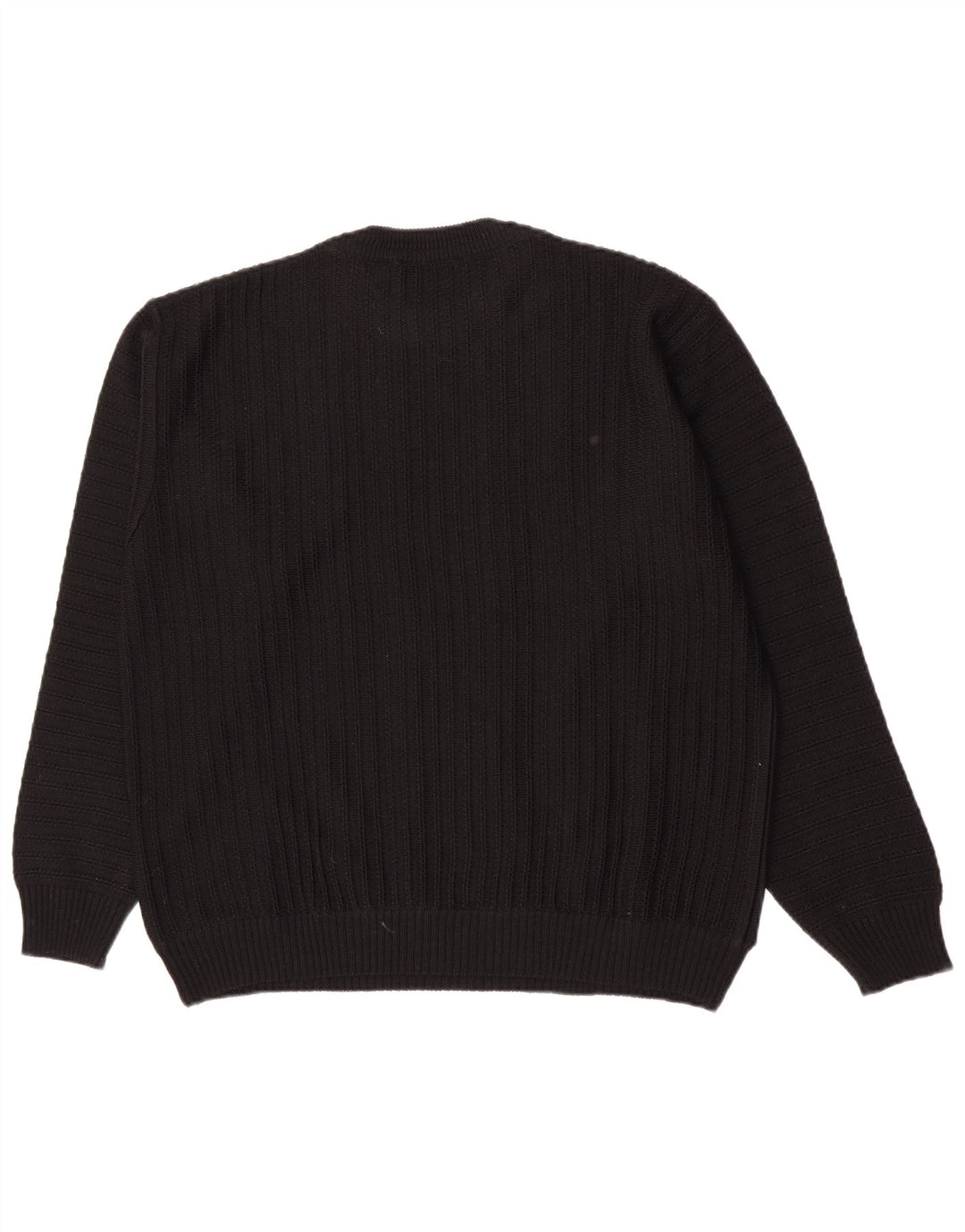 Saffo Herren-Pullover mit Rundhalsausschnitt, IT 50, mittelschwarz, geometrisch