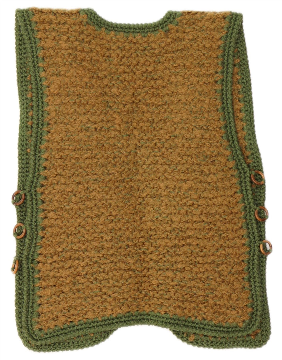 Vintage Damen Ärmelloser offener Cardigan Pullover UK 10 Klein Braun