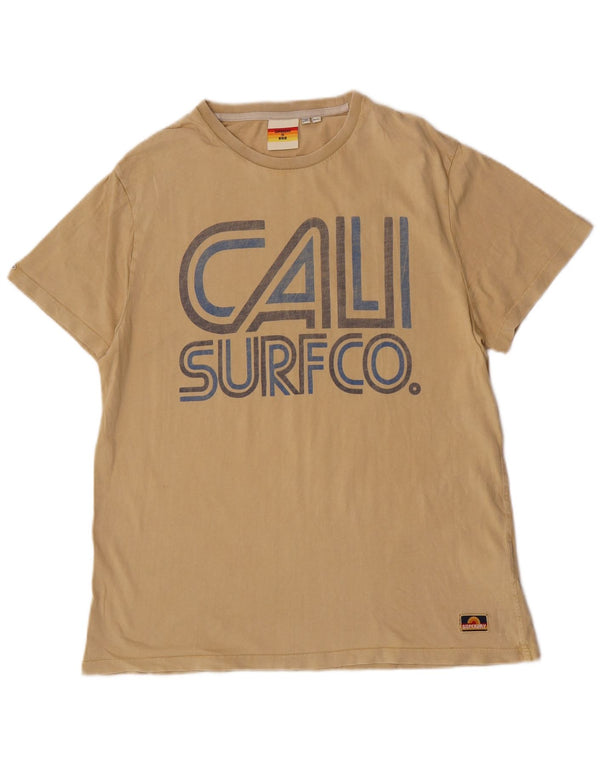 Superdry Herren Slim Fit Graphic T-Shirt Top 2XL Beige Baumwolle