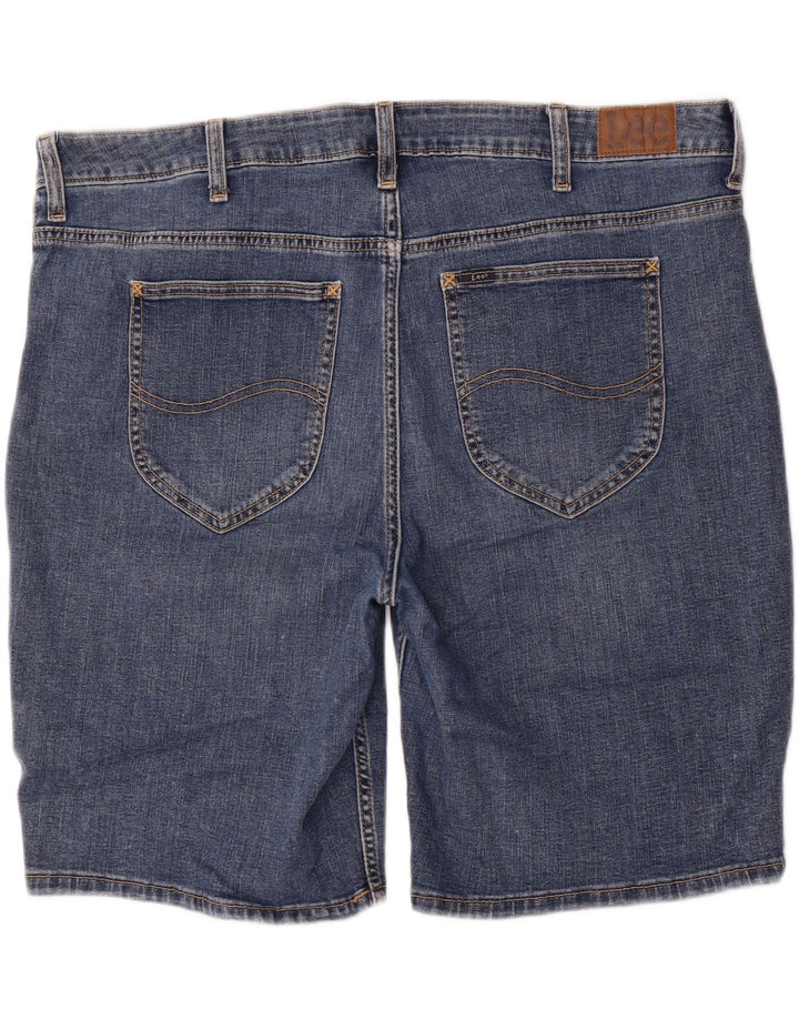 LEE Damen Denim-Bermudashorts mit mittelhohem Bund und normaler Passform, W44, 3XL, Blau