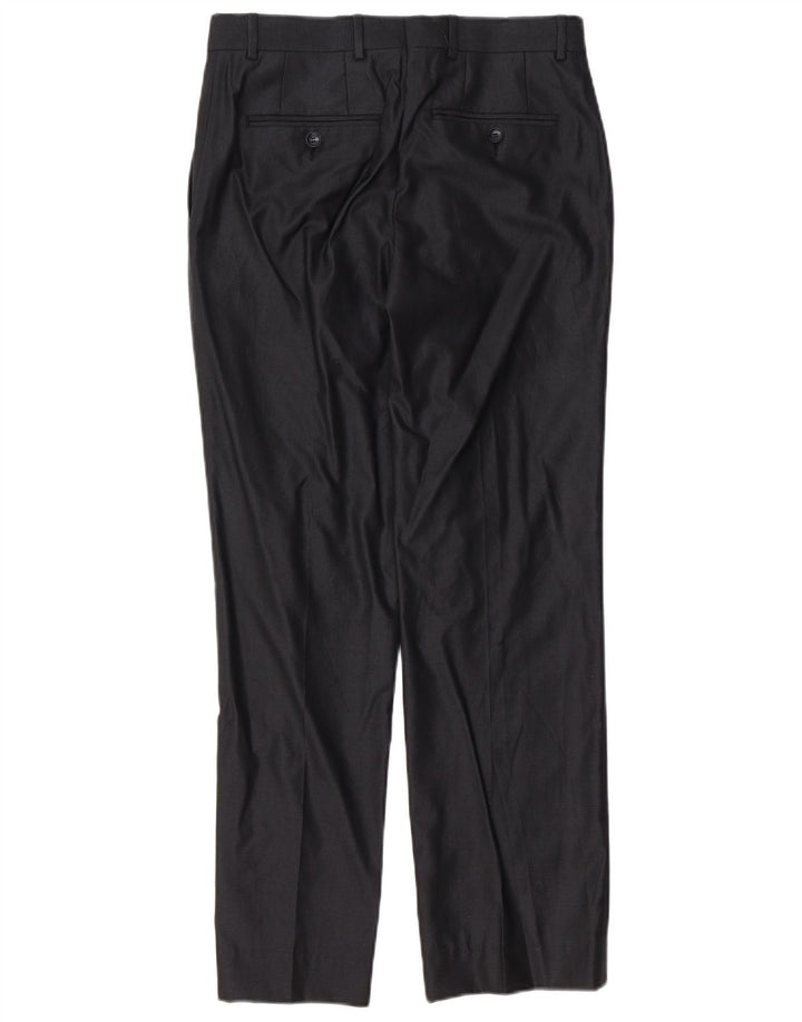 Gerade Anzughose für Herren von Zara, EU 38, Größe S, W30, L30, Schwarz, Polyester
