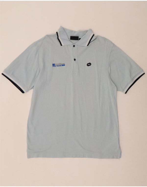 Lotto Herren-Poloshirt XL, blau gestreift, Baumwolle