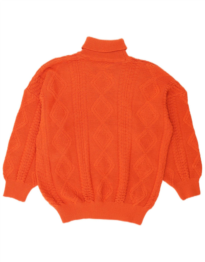Vintage Herren Rollkragenpullover Pullover Groß Orange