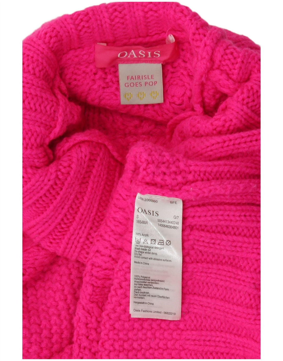 Oasis Damen-Pullover mit Rollkragen, übergroß, Gr. 10, klein, rosa, Acryl