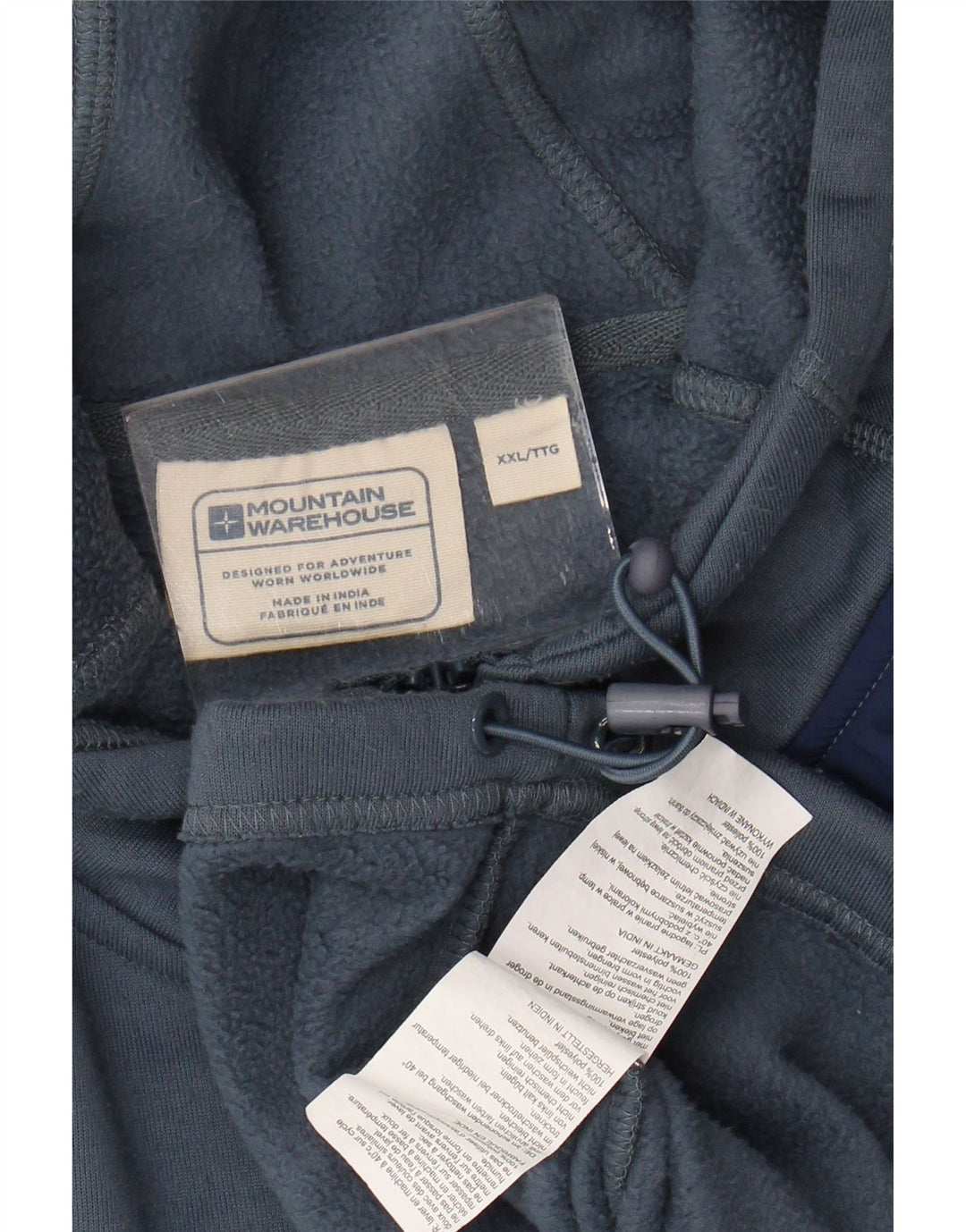 MOUNTAIN WAREHOUSE Herren-Kapuzenpullover mit Reißverschluss, 2XL, Blau, Polyester