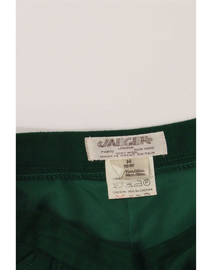 Jaeger Damen A-Linienrock UK 14 Medium W26 Grüne Wolle