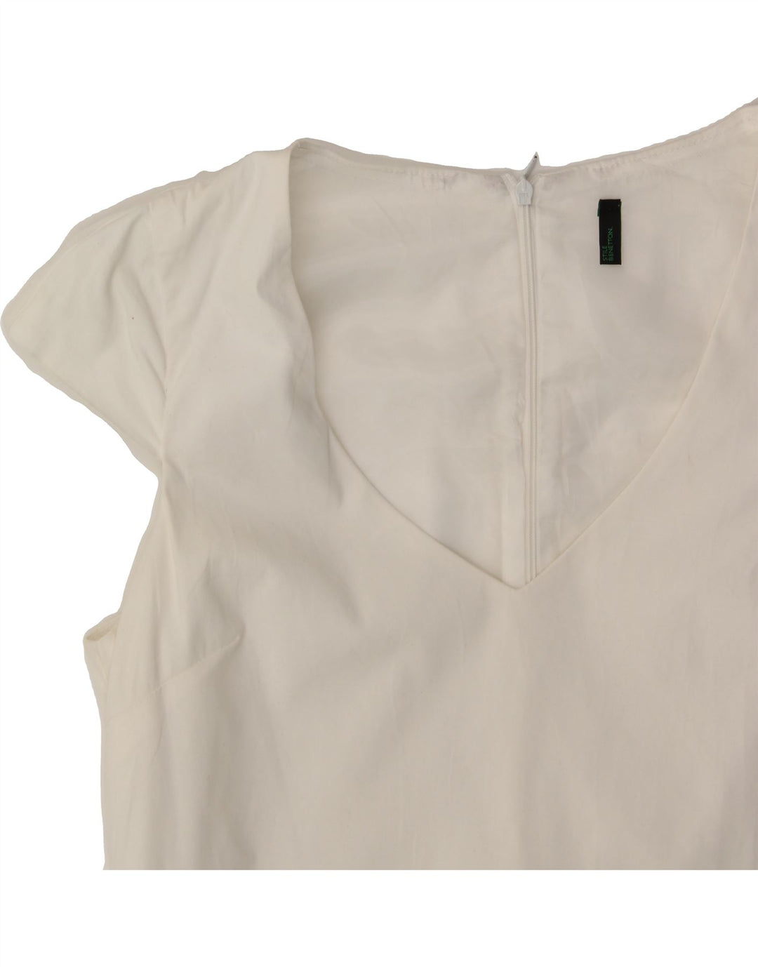 BENETTON Womens Sheath Dress UK 12 Medium White Vintage Benetton and Second-Hand Benetton from Messina Hembry 
