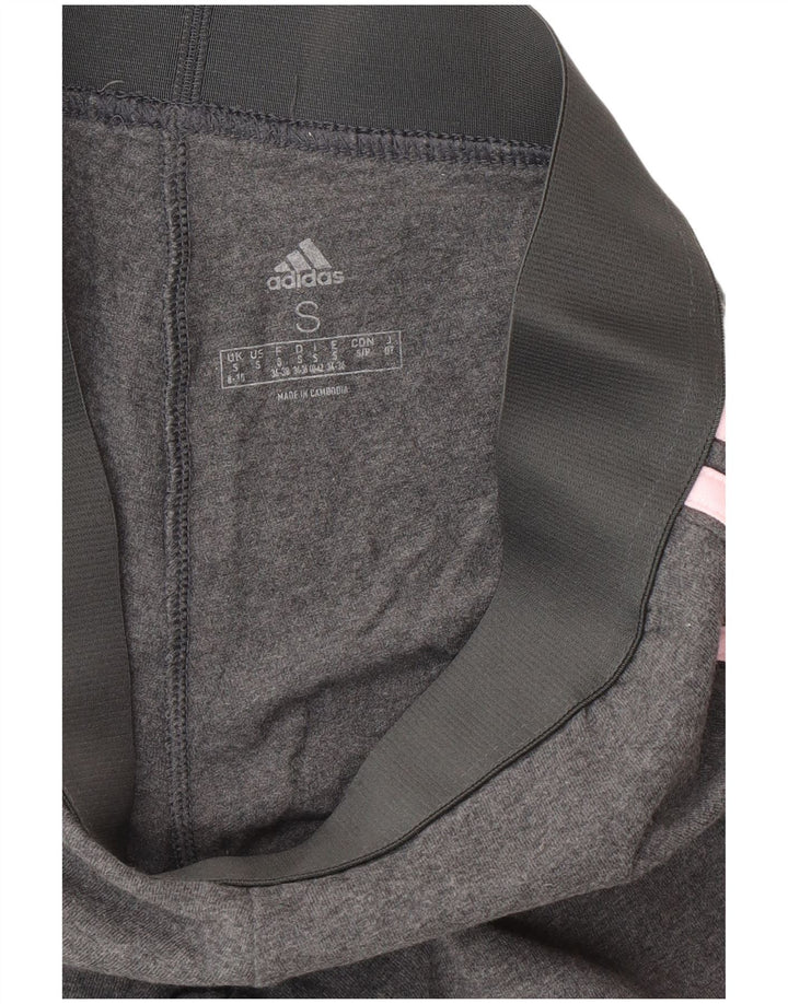 Adidas Damen Leggings UK 8/10 Small Graue Baumwolle
