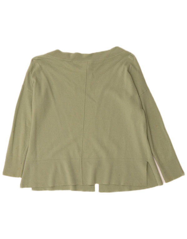 Reiss Damen-Pullover in Übergröße mit U-Boot-Ausschnitt, Gr. 6, XS, grüne Wolle