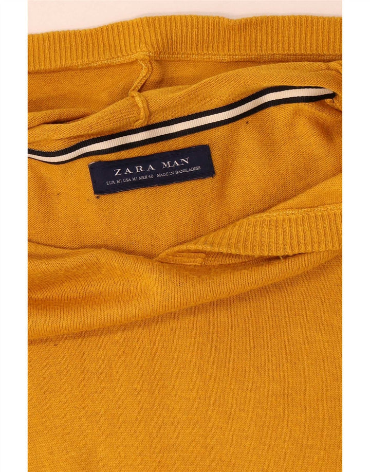 Zara Herren Kapuzenpullover Mittelgelb