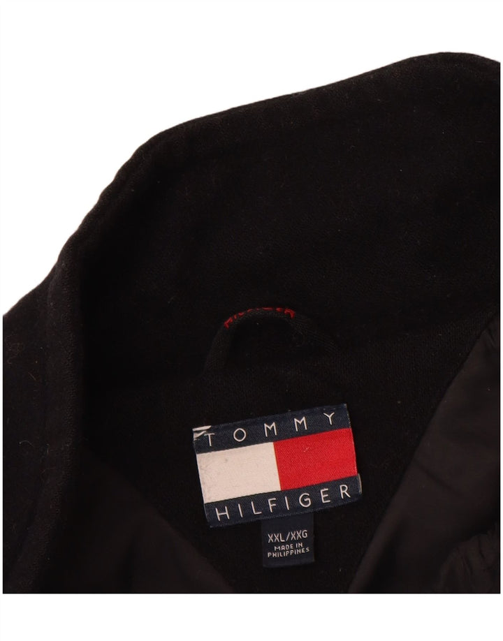 Tommy Hilfiger Herren Utility-Jacke UK 44 2XL Schwarze Colourblock-Wolle