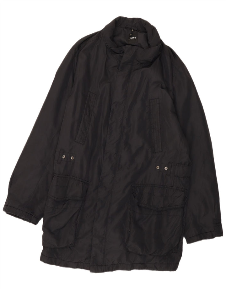 Hugo Boss Herrenmantel IT 50 Large Schwarz Polyamid