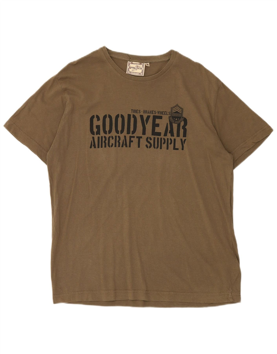 GOOD YEAR Herren-T-Shirt mit Grafik, mittlere Khaki-Baumwolle