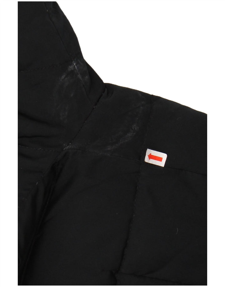 ZARA Damen Wattierte Jacke mit Kapuze UK 12 Medium Schwarz