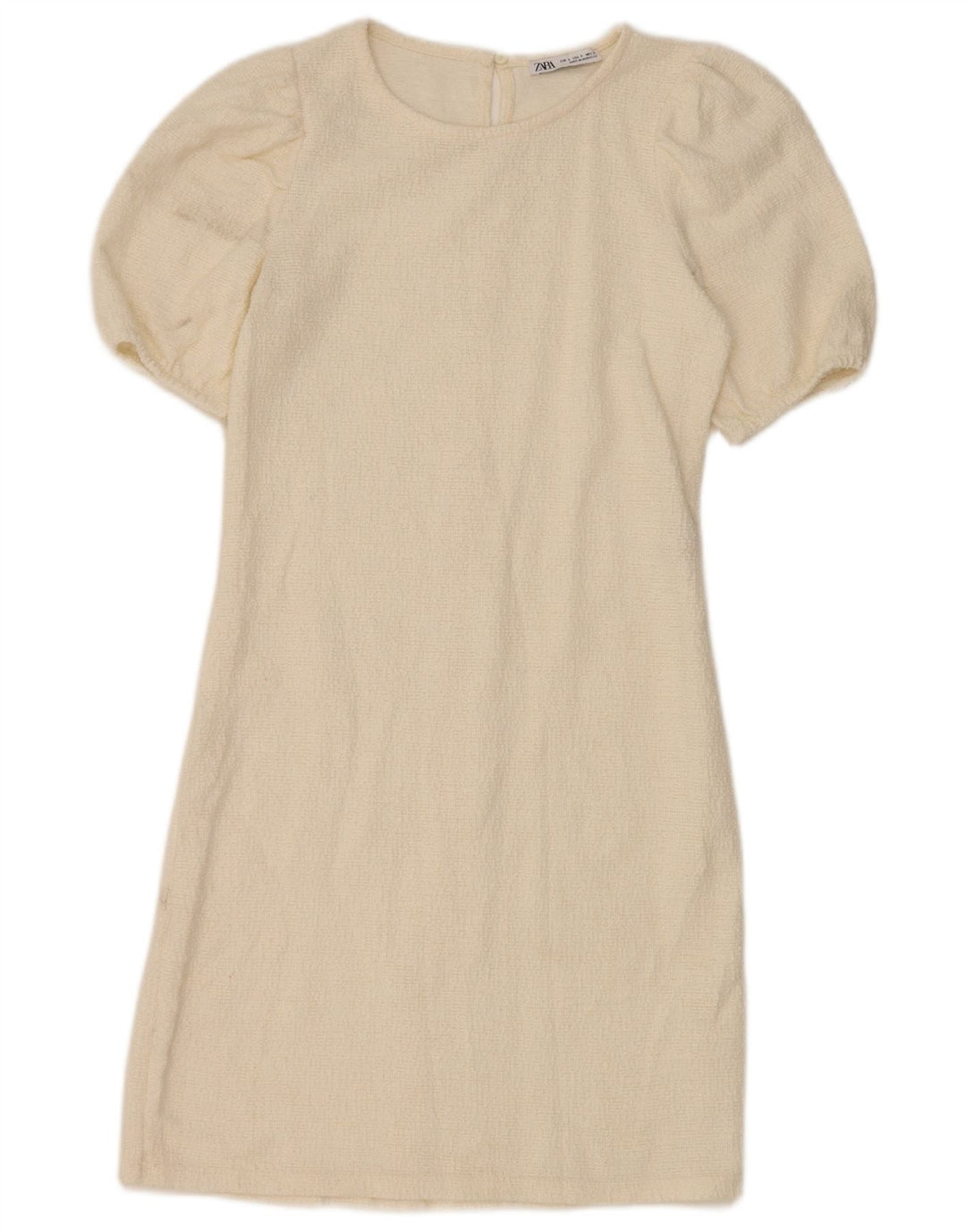 Zara Damen Etuikleid UK 8 Small Weiße Baumwolle
