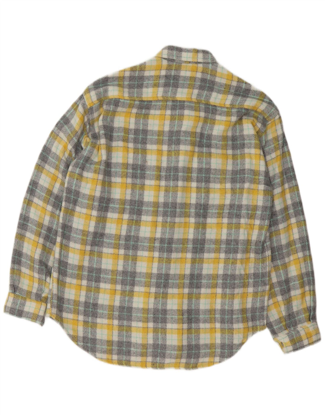 Vintage Herren Flanellhemd Mittelgelb kariert