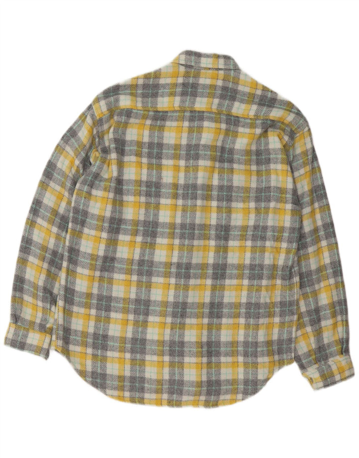 Vintage Herren Flanellhemd Mittelgelb kariert