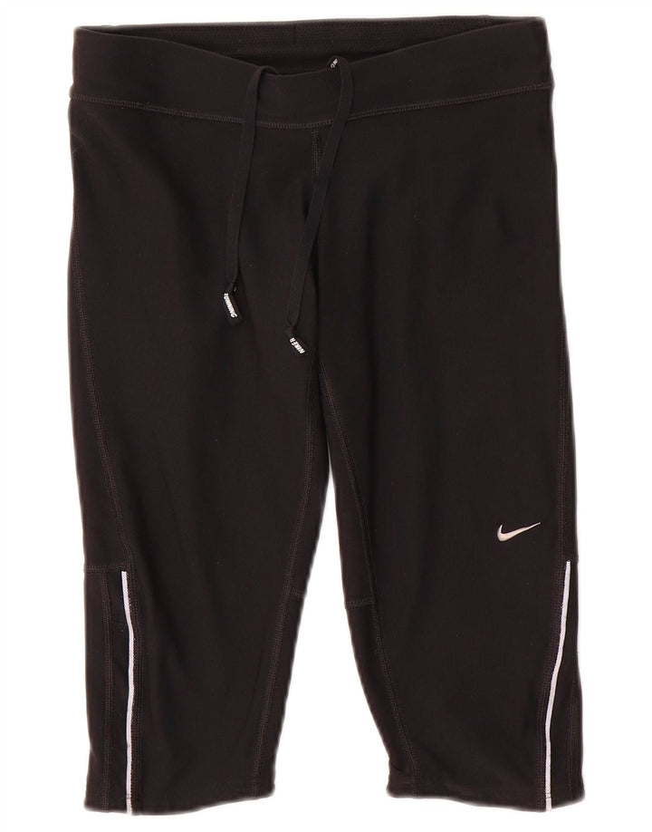 Nike Damen Dri Fit Capri Leggings UK 10 Small Schwarz Polyester